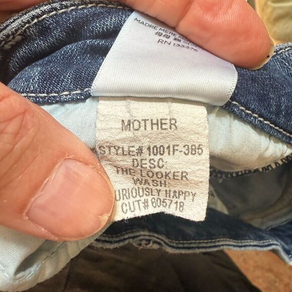 Mother jeans looker RARE Mother Looker Jeans w/ custom embroidered message 27. - Picture 11 of 11